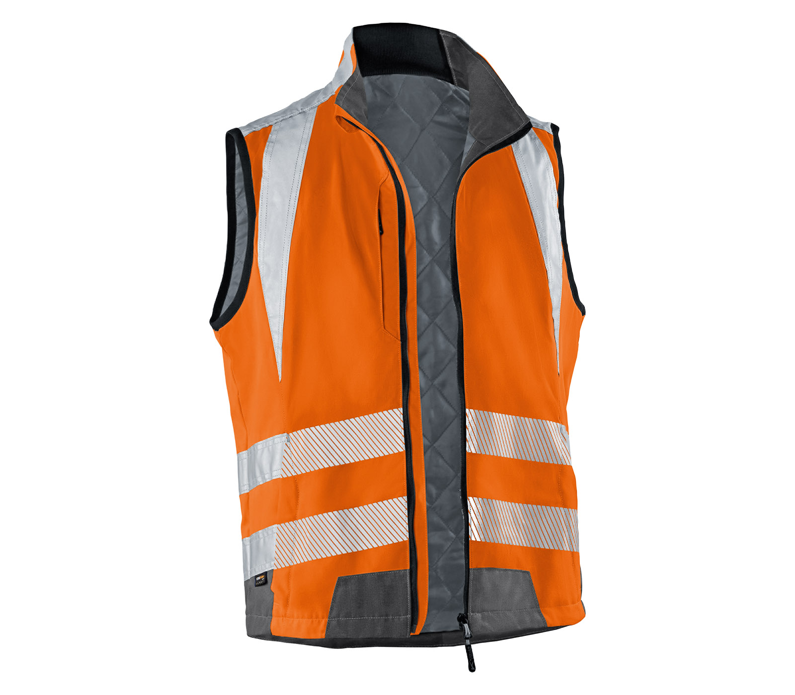 | Warnweste REFLECTIQ Warnschutzwesten Berufskleidung | Warnschutzkleidung Kübler warnorange/anthrazit 7207 |